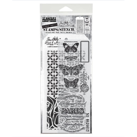 Tim Holtz Mixed-Media Stamps & Stencil-Set #20