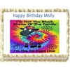Personalized Birthday Tie Dye Edible Cake Image Frosting Topper Decoration 1/4 Sheet