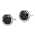 thumbnail image 2 of White Sterling Silver Earring Stud Women'S Sapphire Round Blue 10 mm, 2 of 3