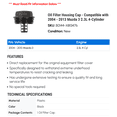 thumbnail image 2 of Oil Filter Housing Cap - Compatible with 2004 - 2013 Mazda 3 2.3L 4-Cylinder 2005 2006 2007 2008 2009 2010 2011 2012, 2 of 2