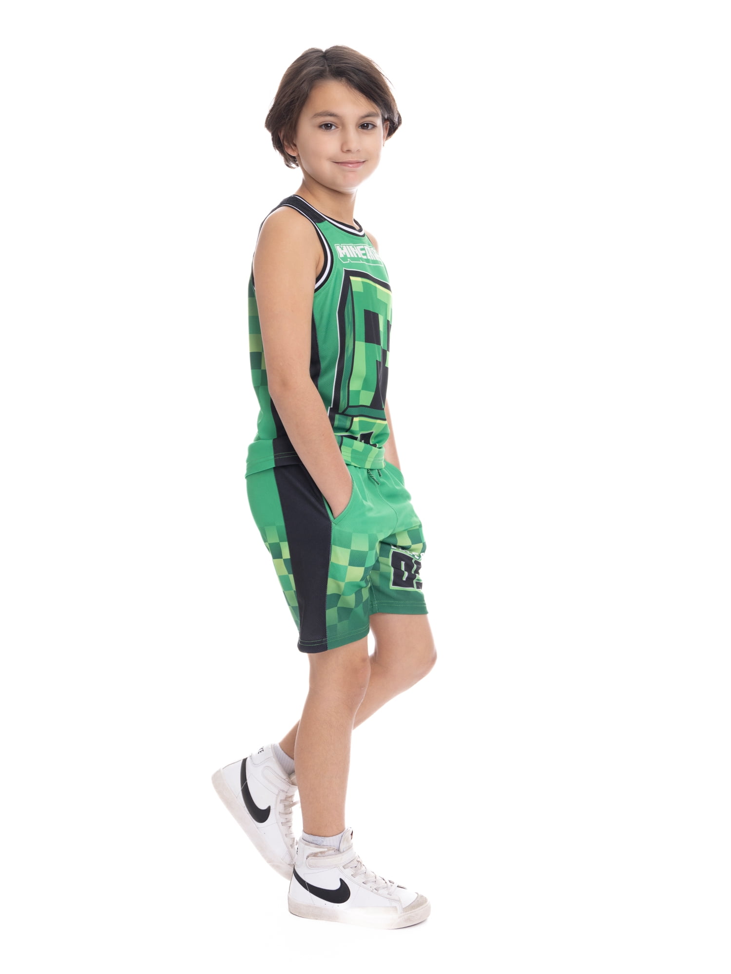Minecraft Boys Character Graphic Basketball Jersey and Shorts Set, 2-Piece, Sizes 4-12