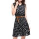 thumbnail image 1 of Vestido Sin Mangas Con Cinturón Estampado Gato Allegra K Azul Oscuro XS, 1 of 7
