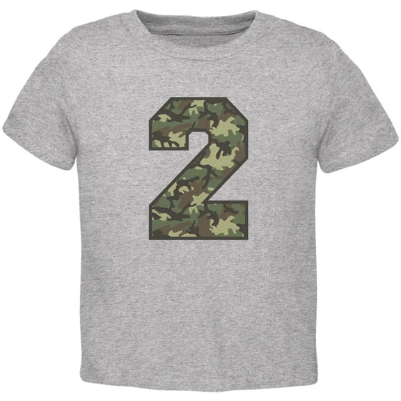 Birthday Kid Camo 2 2nd Second Heather Toddler T-Shirt - 3T