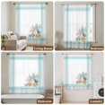 thumbnail image 6 of Aqua Coastal Sheer Curtains 63 Inches Long, Nautical Seashells Coral Leaves Stripes Light Filering Curtains, Breathable Simi Curtain Privacy Drapes for Living Room Bedroom Window Treatment, 6 of 9