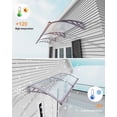 thumbnail image 2 of 40"x60" Window Awning Door Canopy with Independent Drainage Sink, Heavy Duty Grey Bracket, Clear Transparent Panel, UV Rain Snow Protection, Weather Resistant Outdoor Shelter for Porch and Patio, 2 of 18