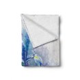 thumbnail image 2 of Watercolor Flower Soft Flannel Fleece Throw Blanket, Floral Background Irises in Fresh Colors Nature Earth, Cozy Plush for Indoor and Outdoor Use, 50" x 60", Lilac Teal Ecru, by Ambesonne, 2 of 6