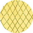 thumbnail image 1 of Ahgly Company Indoor Round Solid Yellow Modern Area Rugs, 3' Round, 1 of 4