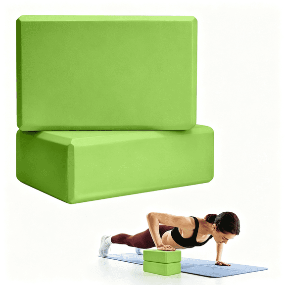 BESTSKY 2 Pcs Yoga Blocks, 9"X6"X3" Foam Blocks Yoga Props for Pilates Stretching and Meditation Exercise Blocks Lightweight Yoga Essentials Foam Yoga Blocks 2 Pack