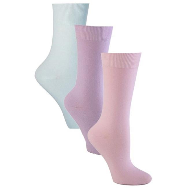 Womens Diabetic Socks, Pink Lavender & Lt. Blue Pack of 3