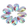 thumbnail image 2 of 200pcs Teardrop Shaped Flatback Resin Sewing Rhinestone Crystal Clear Acrylic Rhinestones with Double Holes Sew On or Stick On Crafts Decoration AB color, 2 of 7