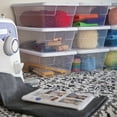 thumbnail image 2 of Sterilite 6 Quart Clear Stacking Storage Tote Container with White Lid (48 Pack), 2 of 12