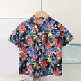 thumbnail image 2 of Ugoldhm Hawaiian Printed Button Down Shirt for Boys Short Sleeve Cotton Casual Holiday Summer Beach Shirts Size 1-12, 2 of 3