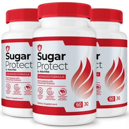 (3 Pack) Sugar Protect – Original Formula with a Clean Blend to Support Healthy Circulation, Natural Energy & Balanced Levels | Just 2 Easy-to-Swallow Pills Daily (180 Capsules)