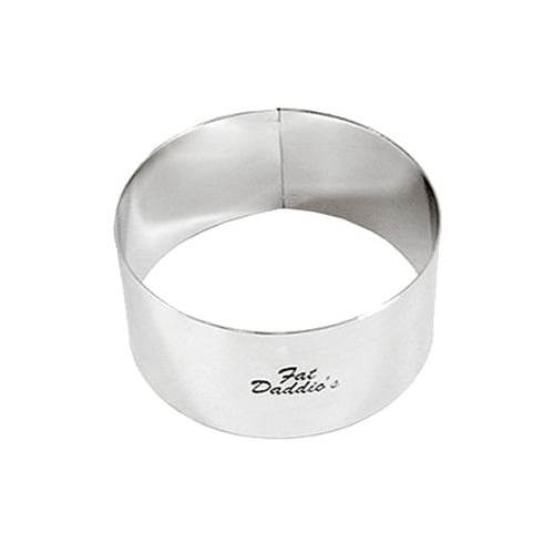 3 Inch x 2 Inch Fat Daddios Stainless Steel Round Cake and Pastry Ring 