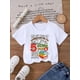 thumbnail image 1 of Fancy' Printed Crew Neck T-Shirt For Boys and Girls Back-To-School Season Short Sleeve T-Shirt Top For Toddlers, 1 of 6