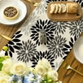 thumbnail image 3 of Sm:)e Gray/Black Dahlia Floral Pinnata Summer Table Runner 13x72 Inch, Spring Kitchen Dining Table Decoration for Home Party Decor, 3 of 6