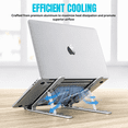 thumbnail image 2 of VerdeVida Laptop Stand, Portable Laptop Holder Computer Stand for Desk, Metal Foldable Laptop Riser with 6 Levels Height Adjustment, Compatible with MacBook, HP, Lenovo, Dell, Silver, 2 of 7