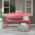 thumbnail image 2 of Abble Outdoor Metal Garden Bench Steel Patio Loveseat Park Bench, Red, 2 of 6