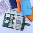 thumbnail image 5 of Antner A6 PU Leather Notebook Binder Refillable 6 Ring Binder for A6 Filler Paper, Loose Leaf Personal Planner Binder Cover with Magnetic Buckle Closure, Dark Green, 5 of 6