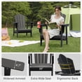 thumbnail image 4 of Tappio HDPE Adirondack Chair, Patio Seat All Weather Outdoor Patio Chair with Cup Holder for Lawn Yard Fire Pit, Gray, 4 of 8