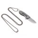 thumbnail image 5 of Cuchillo de camping con hoja de acero de Damasco, mango de aleación de titanio, cuchillo de bolsillo plegable para exteriores, color gris, 5 of 8