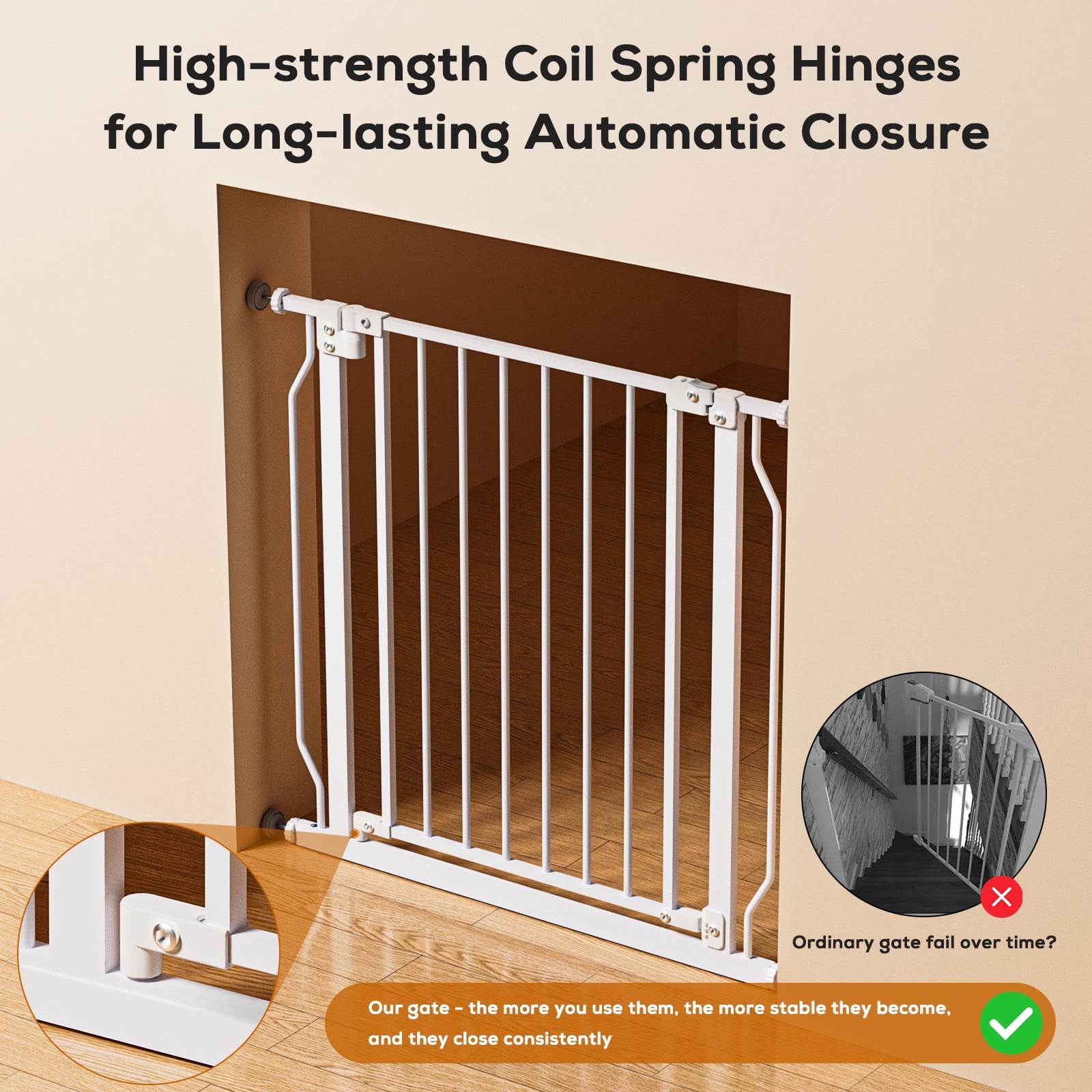 Mutak Baby Gate Safety Stair Gate Dog Fence Doorway 29.5"-43"W x 30"H
