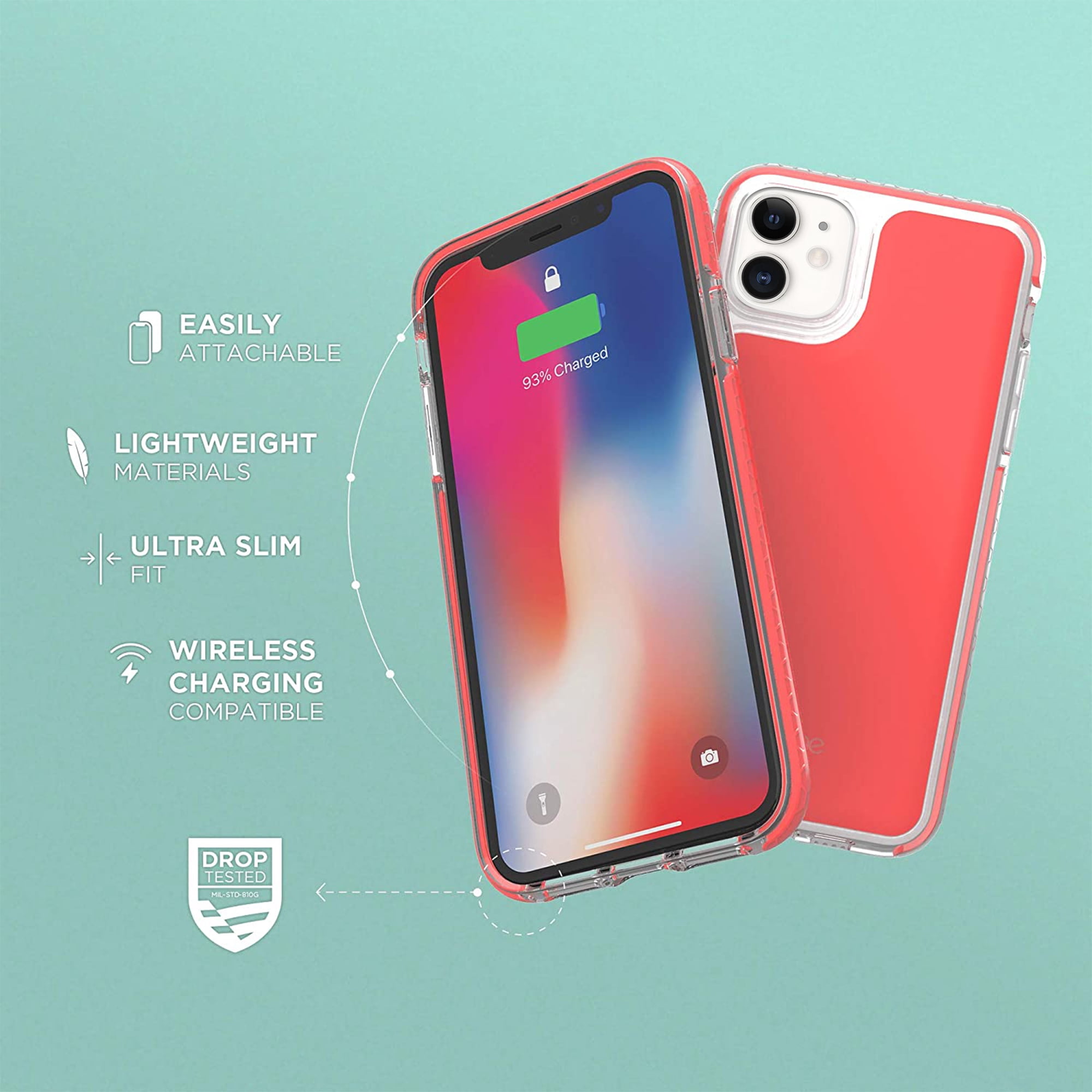 iHome Velo Silicone Impact Case, iPhone 11/XR, Coral