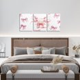 thumbnail image 4 of Hieng Cute Cartoon Cat Canvas Wall Art Pink Kawaii Bowknot Wall Art Dreamy Princess Bow Paintings Lovely Bowknot Kitten Canvas Paintings（Only canvas）, 4 of 6