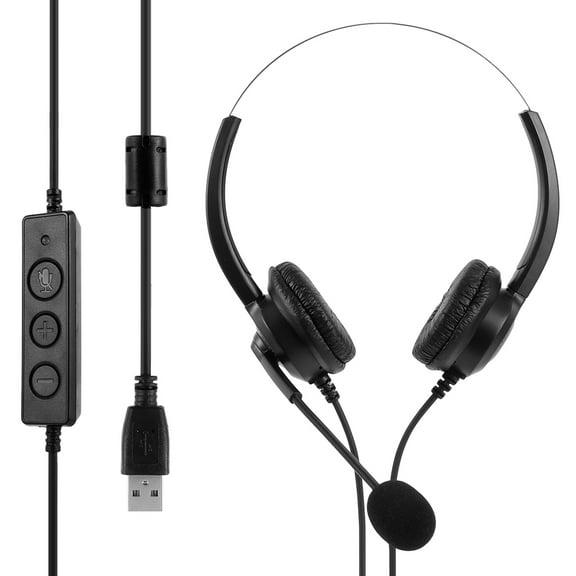 ODOMY USB Headset with Microphone Noise Cancelling & Audio Controls