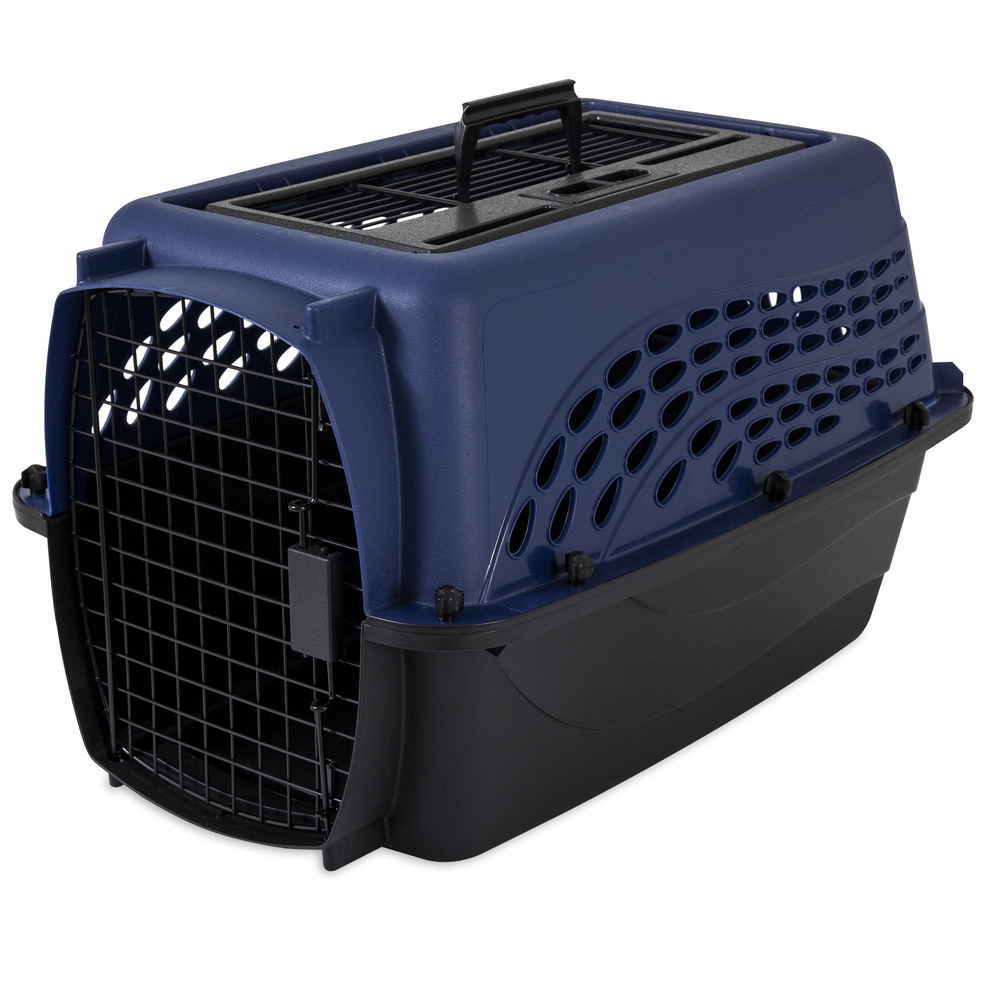 Vibrant Life 2-Door Top load Dog Kennel, Blue, Small, 24in Length