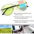 thumbnail image 2 of Photochromic Progressive Multifocal Reading Glasses Blue Light Blocking & Night Vision Metal Aviator Frame, 2 of 6