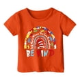 thumbnail image 2 of T-shirts Garçons Été Décontracté Imprimé Col Rond Manches Courtes T-Shirt Ample Orange 4-5 Ans, 2 of 3