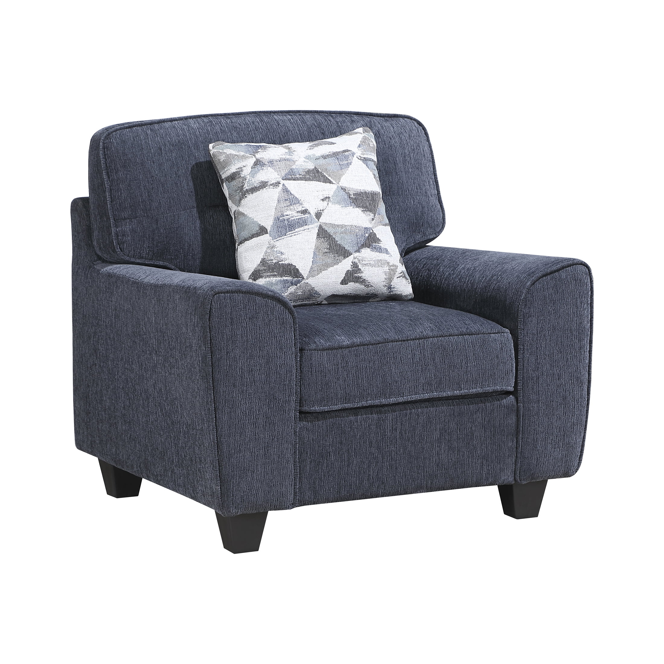 OakvillePark Vintora Chenille Armchair with Pillow, Blue
