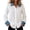 White, variant on QASIEATN Womens Oversized Shirts Long Sleeve Mock Turtleneck V Neck Button Down Denim Pullover Shirts
