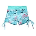 thumbnail image 3 of Doomiva Kids Girls Full Printed Swim Shorts Gymnastics Dance Sports Underpants Quick Dry Tie Side Bodershorts Hot Bottoms Mint Green 8, 3 of 7