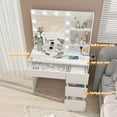 thumbnail image 5 of Veanerwood Makeup Vanity with Lights, Bedroom Vanity Table with Power Strip, Modern Dressing Table, 4 Drawers, White, 5 of 9
