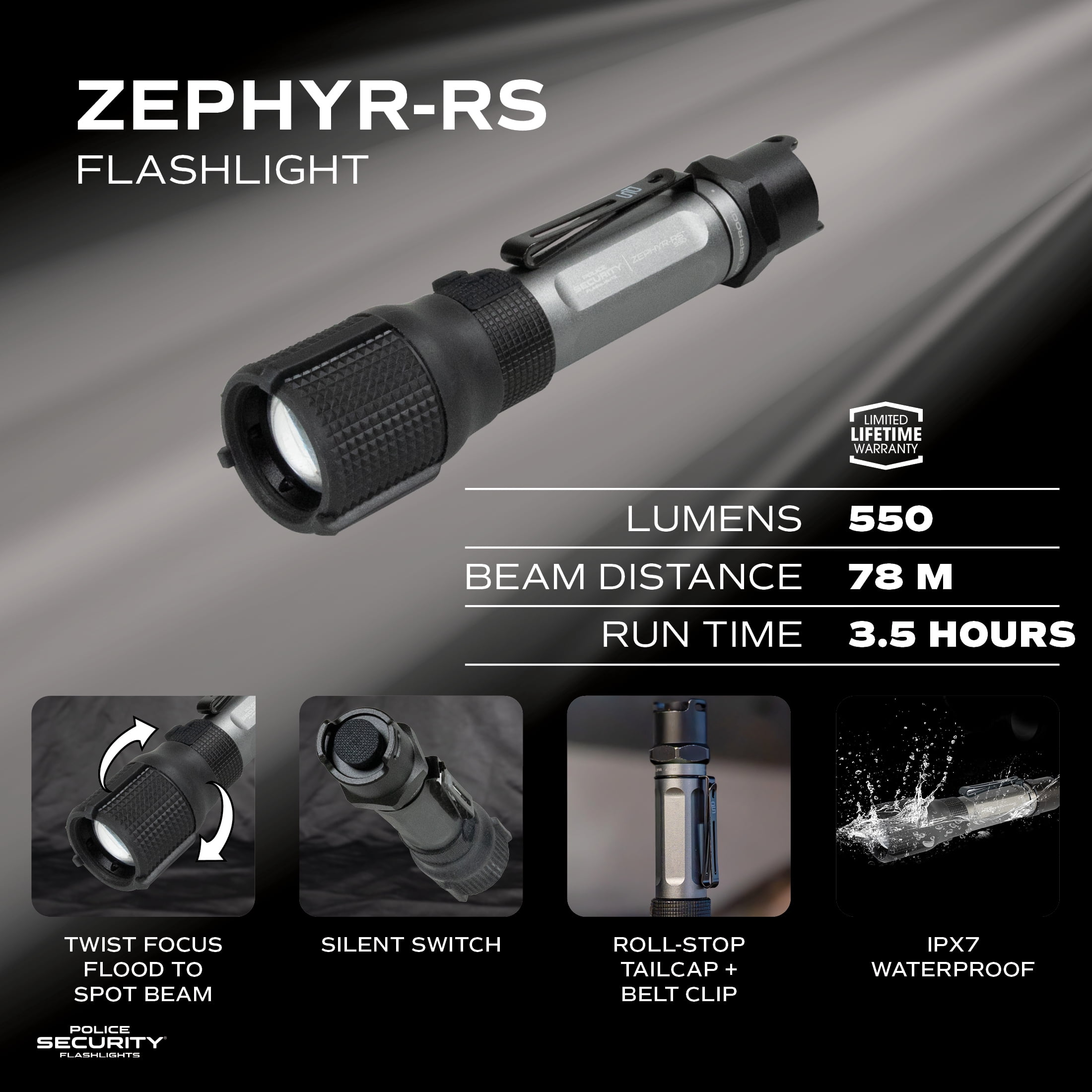 Police Security Zephyr-RS Flashlight