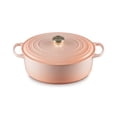 thumbnail image 1 of Peche Dutch Oven Le Creuset de hierro fundido esmaltado de 8 litros con pomo dorado, 1 of 4