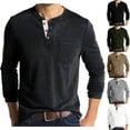 thumbnail image 6 of Mens Beefy Henley Shirt Lightweight Long Sleeve Thermal 3 Button Pullover Sweatshirt Big & Tall Jersey Shirt with Pocket, 6 of 6