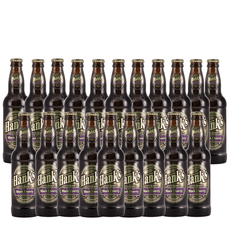 Hank's Genuine Gourmet Black Cherry Soda, 12 fl oz Bottles – Premium Craft Soda with Bold, Creamy Flavor – Made with Wishniak Cherries, Pack of 20