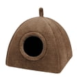 thumbnail image 3 of Cama para gatos, casa para perros, suministros para mascotas, cojín, linda y cálida cueva, cama para gatitos, conejos, cachorros, perros y gatos de in Marrón, 3 of 8