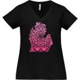 thumbnail image 3 of Inktastic Michigan Silhouette Mandala Women's Plus Size V-Neck T-Shirt, 3 of 5