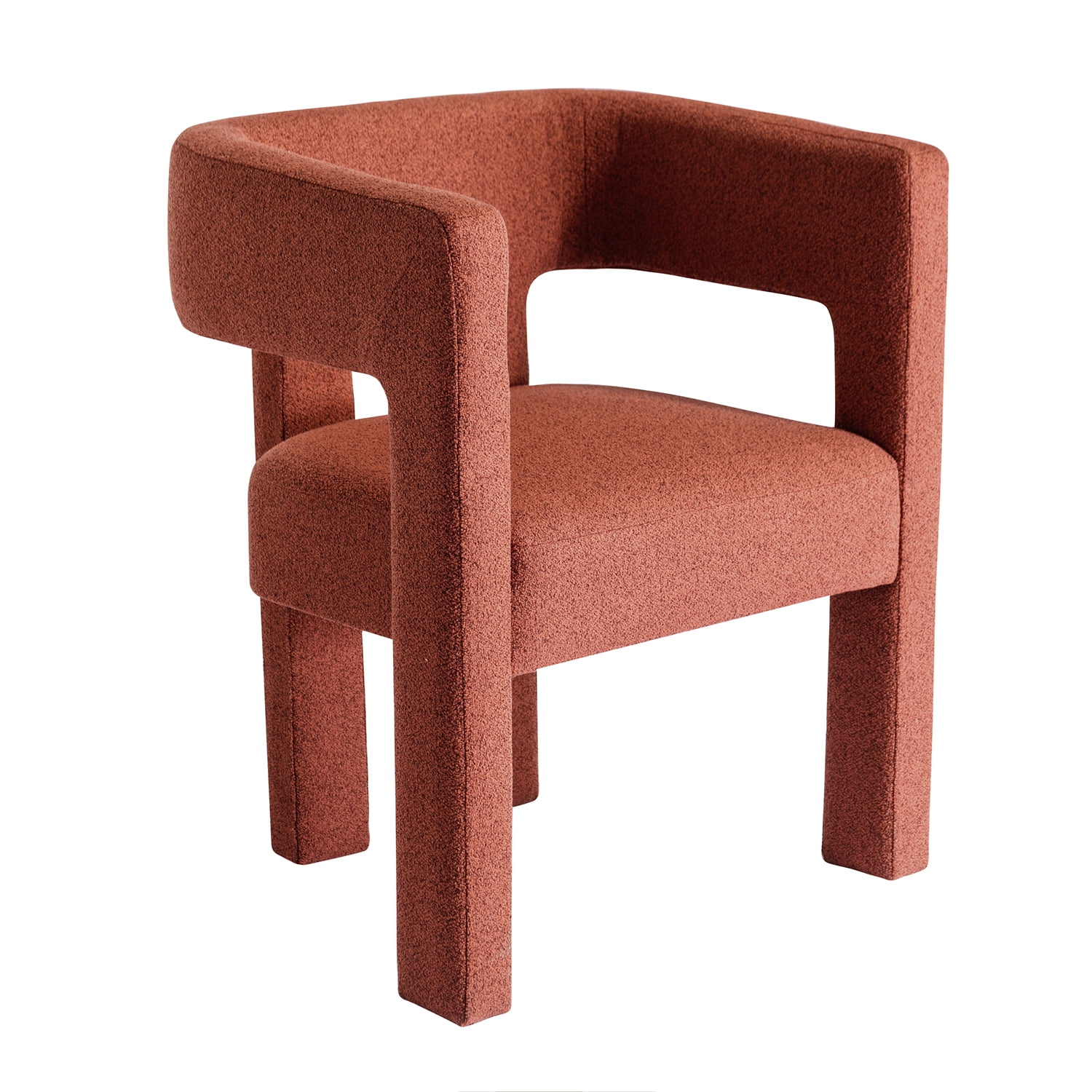 Kadyn Upholstered Accent Chair, Fabric Single Sofa Chairs for Living Room, Linen Armchair for Dining Room, Orange