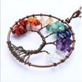 thumbnail image 2 of MINKUROW Tree of life - Gemstone Chakra Jewelry Colorful Bronze Chain Necklace - Mothers Day Gifts, 2 of 5