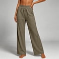 thumbnail image 2 of DHFJKG Wide Leg Sweatpants Women Casual Loose Fit Solid Color Elastic Waist Athletic Joggers Pants, 2 of 4