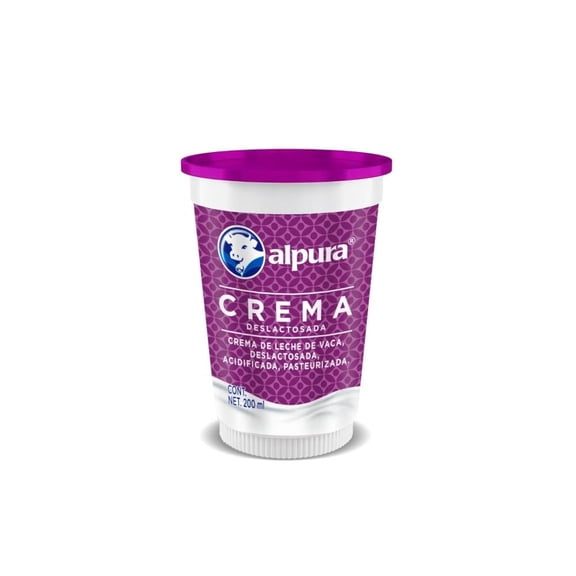 Crema ácida Alpura deslactosada de 200 ml
