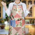 thumbnail image 6 of Pioneer Flower Floral Print Pattern Apron-Garden Aprons for Women with Pockets-Cotton Linen Waterproof Kitchen Cooking Gardening Aprons Adjustable for Kitchen,Cooking,BBQ and Salon 33x27 Inch, 6 of 7