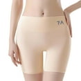 thumbnail image 2 of KHONTS Women's High Waisted Seamless Boxer Underwears Ice Silk Tummy Control Butt Lift Underpants Beige L, 2 of 8