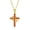 Zircon Champagne Orange, variant on Crown Cross Necklace for Women, 18K Yellow Gold Plated Crown Cross Pendant Necklace Zirconia Cross Necklaces Faith Cross Jewelry First Communion Gifts
