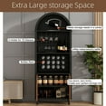thumbnail image 2 of LUMAMIN Arched Bar Cabinet, 71" Tall Farmhouse Coffee Wine Bar Rack Cabinet with Glass Holder and Wine Rack for Living or Dining Room, Black, 2 of 12
